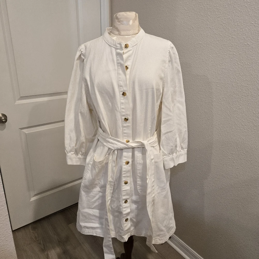 Who What Wear Puff Sleeve Cotton Denim Dress Size XXL - Picture 2 of 10